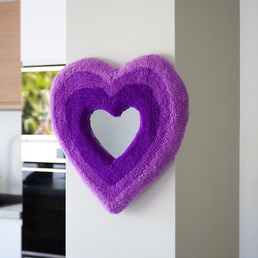 Miroir coeur Mauve