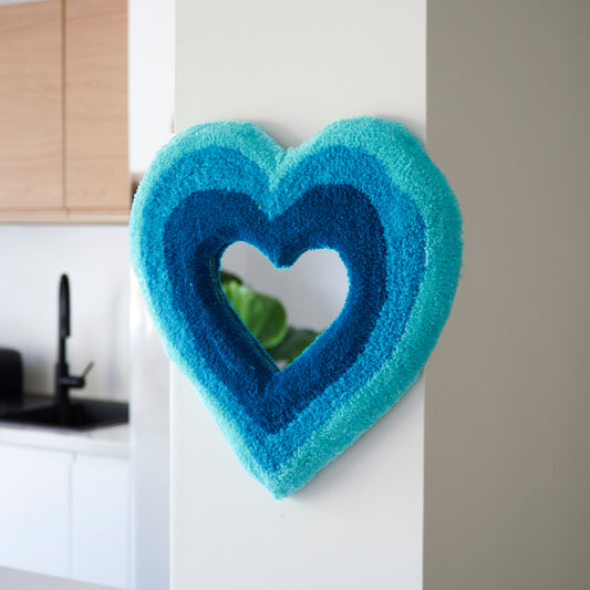 Miroir coeur bleu