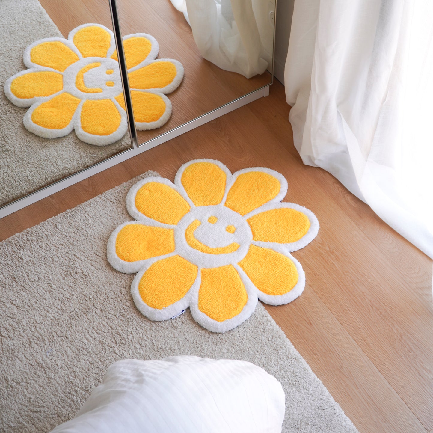 Tapis smiley fleur