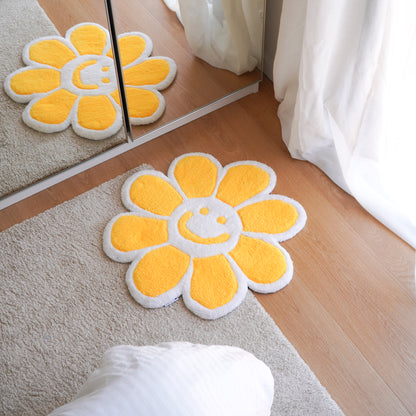 Tapis smiley fleur